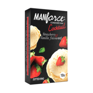 Manforce Strawberry and Vanilla Flavoured Cocktail Condom 1 pack (10pcs)